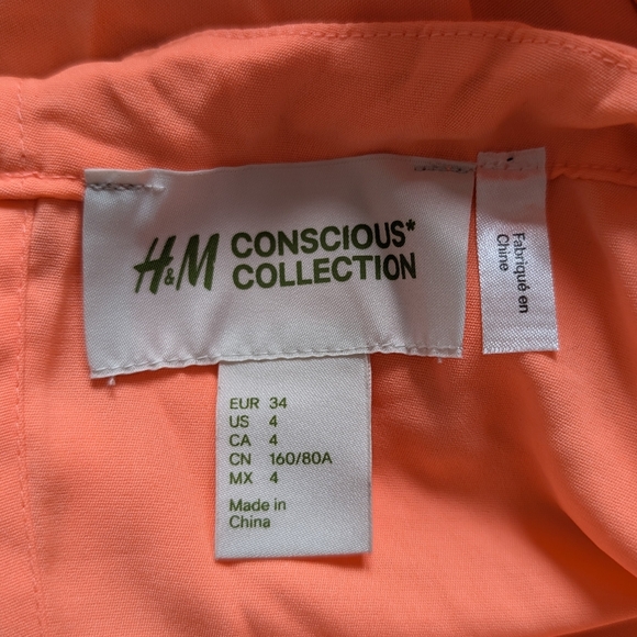 🌟 BNWT H&M Conscious Collection Coral Sleeveless Dress | Size 4 🌟 - Picture 3 of 5
